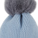 Plush Knit Pom Pom Beanie - Sky Blue