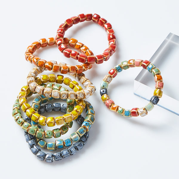 Cube Shape Clay Mini Bracelet - Assorted 24 Pack