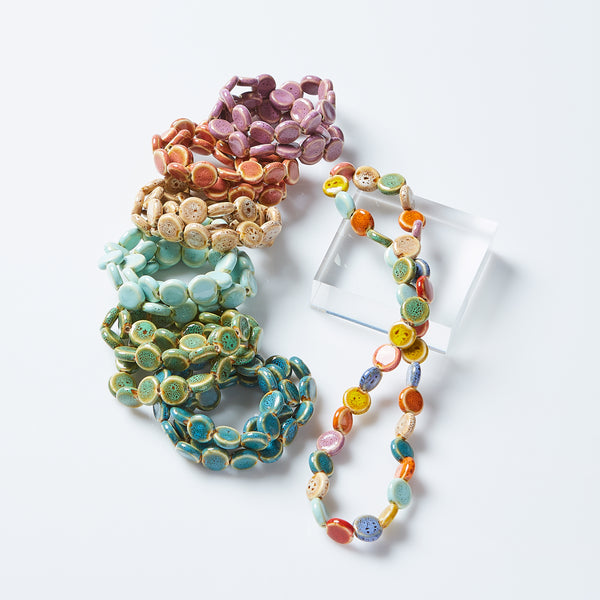 Clay Mini Flat Circle Wrap Bracelet - 12 Pack