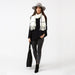 Elegant Solid Cotton Poncho - Black