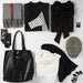Black Petite Check Fringe Scarf