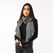 Black Petite Check Fringe Scarf
