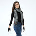 Black Petite Check Fringe Scarf