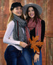 Black Petite Check Fringe Scarf