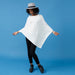 Elegant Solid Cotton Poncho - Ivory