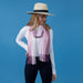 Vibrant Stripe Fringe Scarf - Purple