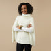 Victoria Knit Poncho - White