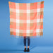 Fringle Plaid Blanket Scarf - Pink & Beige