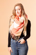 Fringle Plaid Blanket Scarf - Pink & Beige