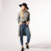 Long Courtney Slit Poncho - Gray