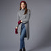 Long Courtney Slit Poncho - Gray