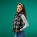 Denver Plaid Fringe Scarf - Black & Gray