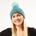 Plush Knit Pom Pom Beanie - Teal