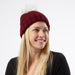 Snap On Pom Pom Beanie - Wine