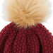 Snap On Pom Pom Beanie - Wine