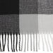 Fringe Plaid Blanket Scarf - Black & White