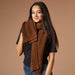 Chevron Knit Scarf - Brown