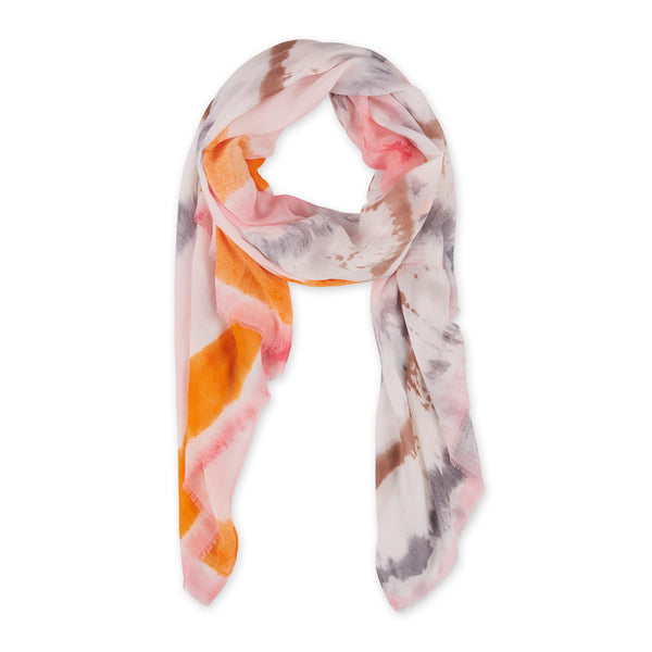 Skye Tie Dye Scarf - Pink/Orange