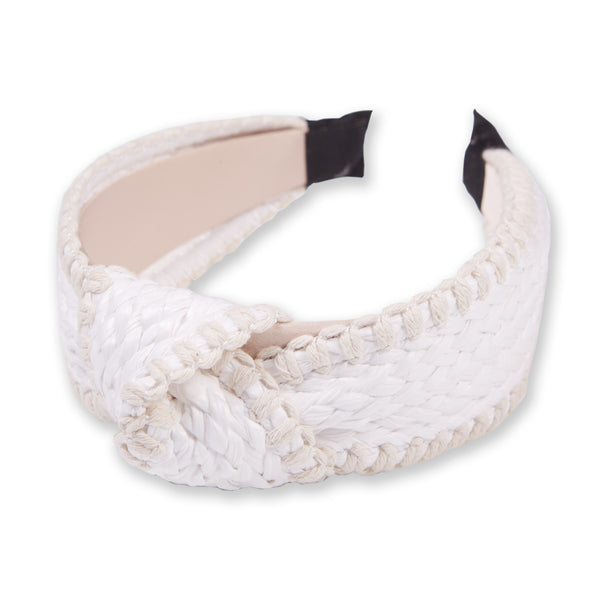 Blair Knotted Headband - White