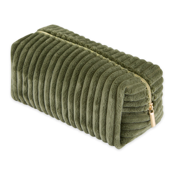 Corduroy Cosmetic Bag - Green