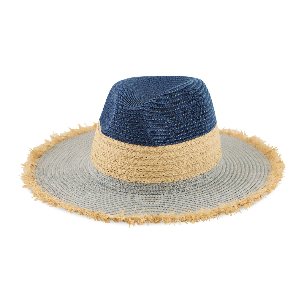 Kai Straw Hat - Navy/Gray