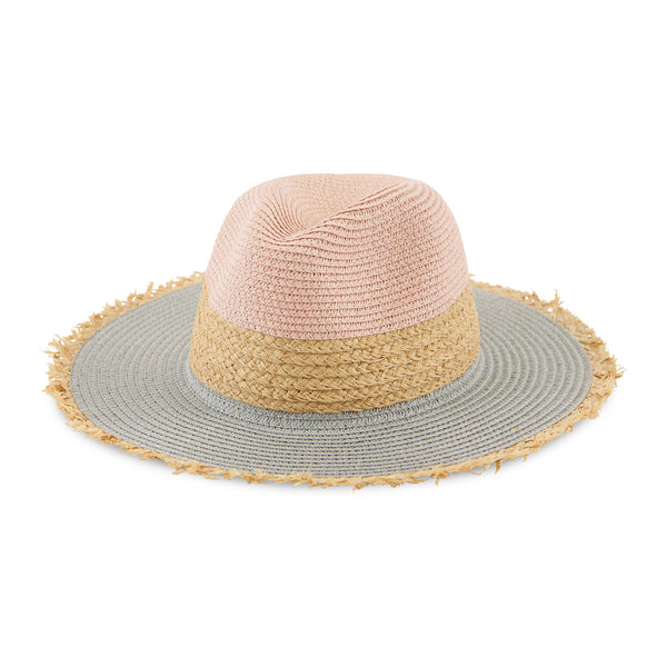Kai Straw Hat - Pink / Gray