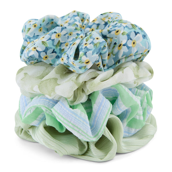 Spring Scrunchie Set of 4 - Green