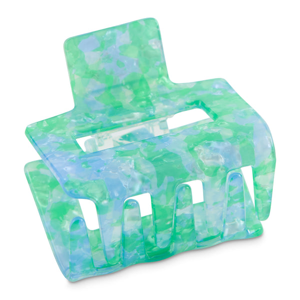 Small Rectangle Hair Claw - Multi Green