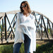Tiny Stripe Insect Shield Scarf - Blue