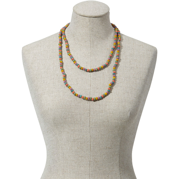 wholesale Clay Mini Round Necklace - Spring