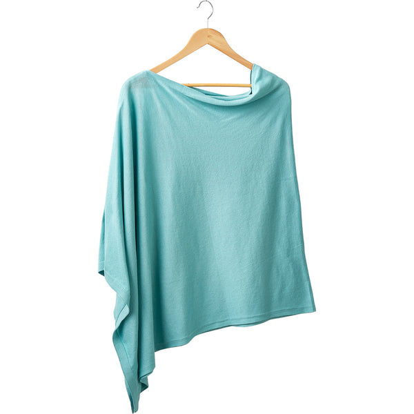 wholesale Aqua Solid Cotton Poncho
