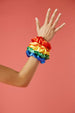 Satin Scrunchie Set Of 5 - Rainbow