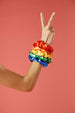 Satin Scrunchie Set Of 5 - Rainbow