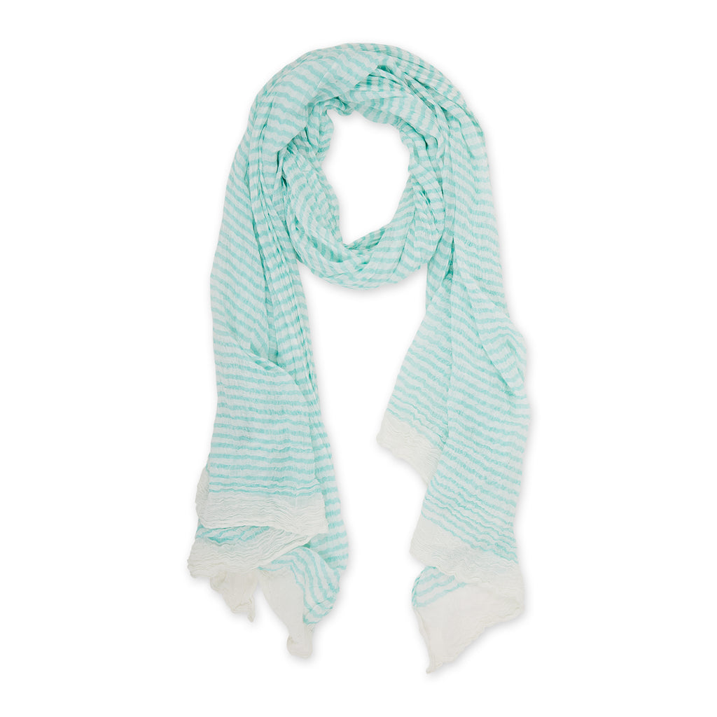 Tiny Stripe Insect Shield Scarf - Turquoise