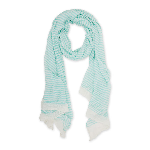 Tiny Stripe Insect Shield Scarf - Turquoise