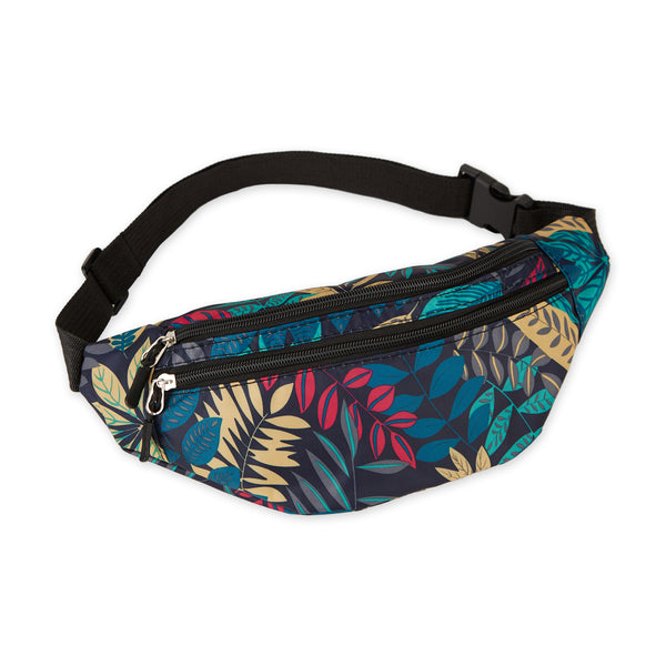 Tropical Print Fanny Pack - Blue