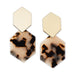 Hexigon Earring - Gold/Tortoise