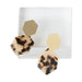 Hexigon Earring - Gold/Tortoise