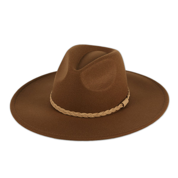 Stella Wide Brim Fedora - Brown