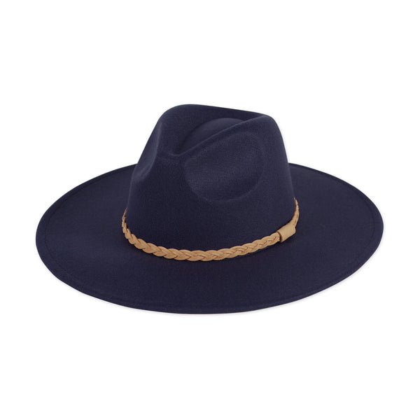 Stella Wide Brim Fedora - Navy