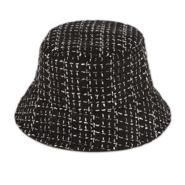 Tweed Bucket Hat - Black