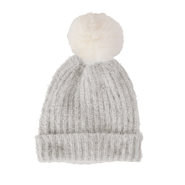 Chenille Knit Beanie - Gray