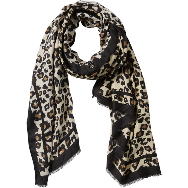 Deb Leopard Scarf - Ecru - Tickled Pink Wholesale