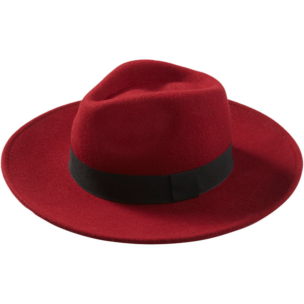 Wine Hilary Wool Panama Hat - Tickled Pink Wholesale