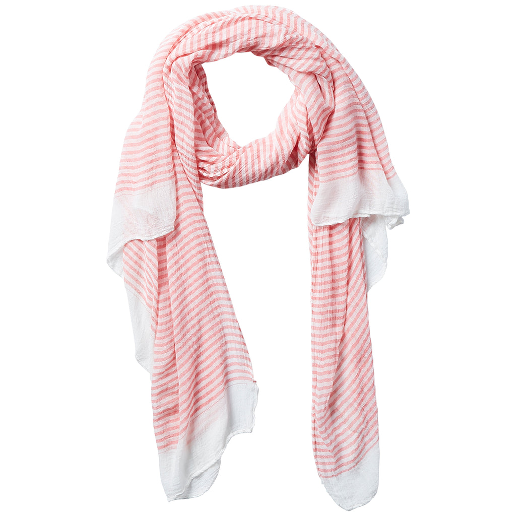 Tiny Stripe Insect Shield Scarf - Coral - Tickled Pink Wholesale