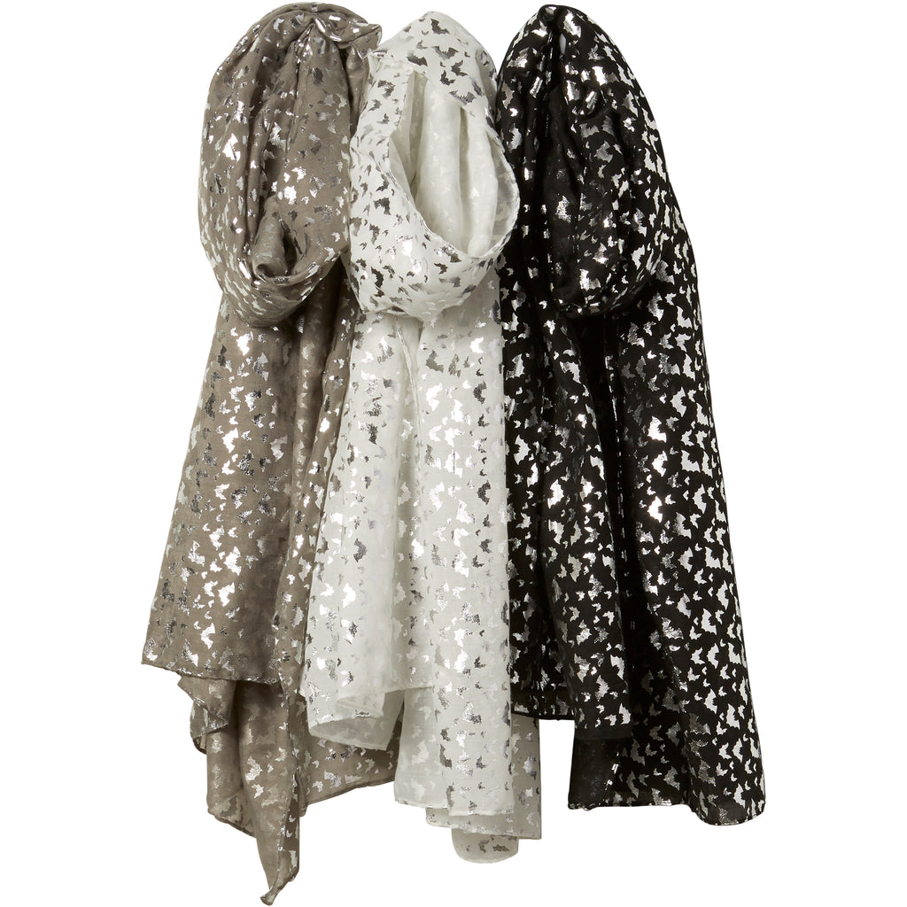 Silver Bats Scarves Mixed 3 Pack - Tickled Pink Wholesale