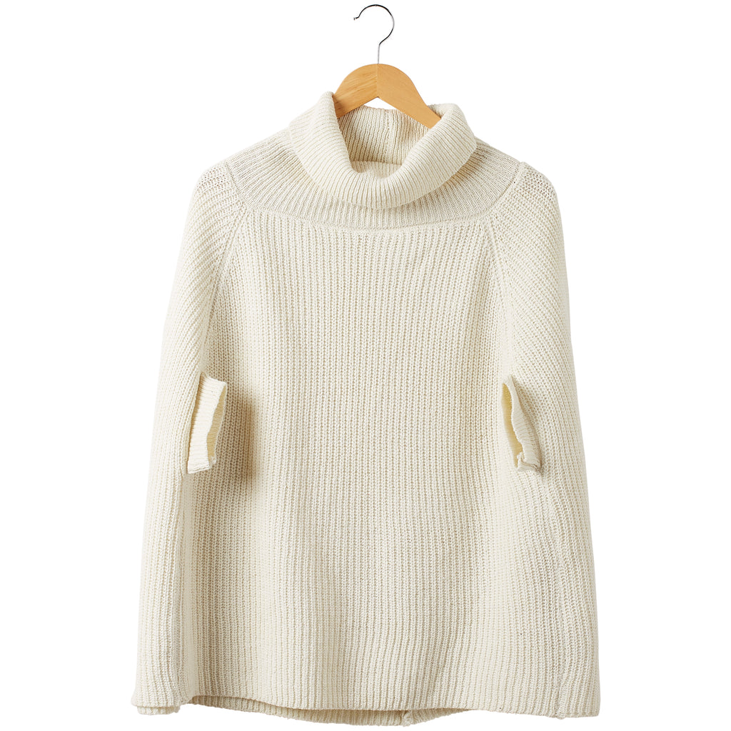 Victoria Knit Poncho - White - Tickled Pink Wholesale