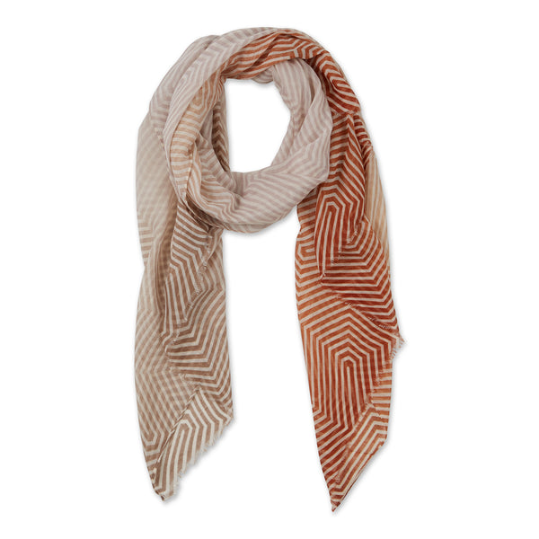 Neutral Stripe Scarf - Taupe